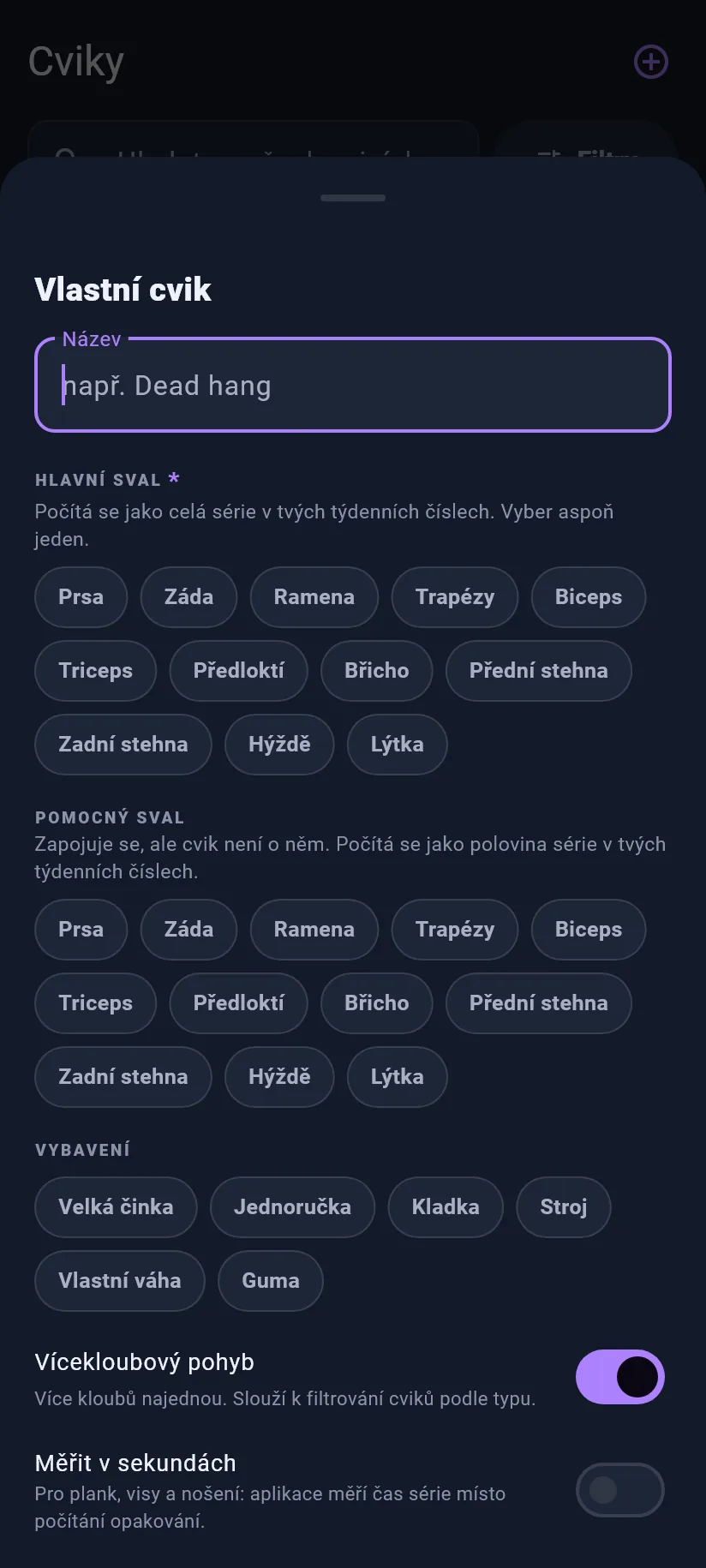 Cviky: vlastní cviky
