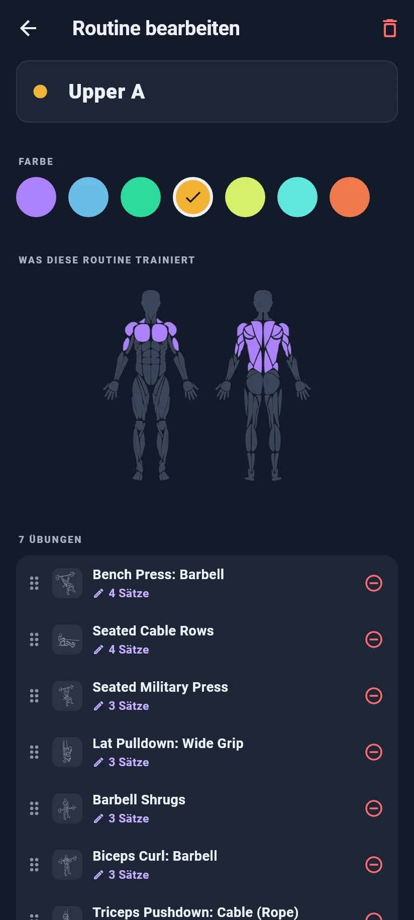 Training: Routine bearbeiten