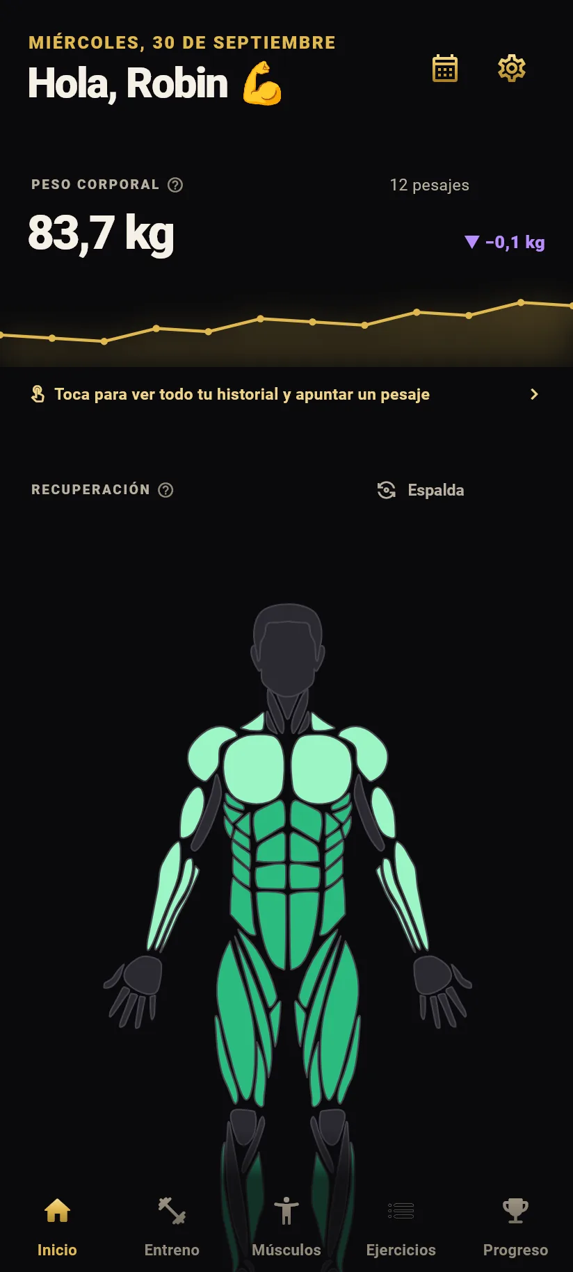Inicio con el tema Black Gold