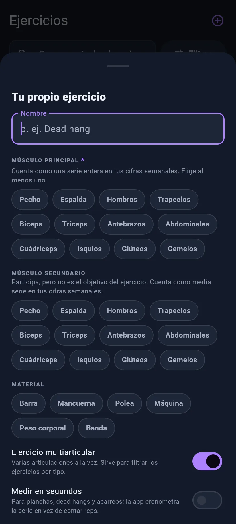 Ejercicios: ejercicios propios