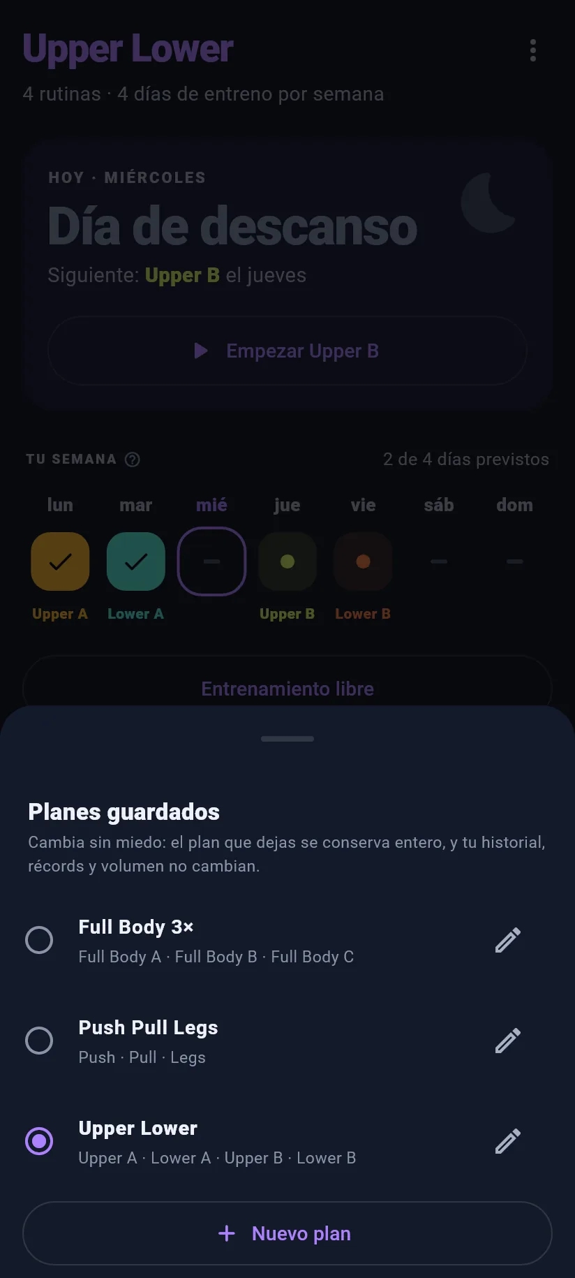Entreno: planes