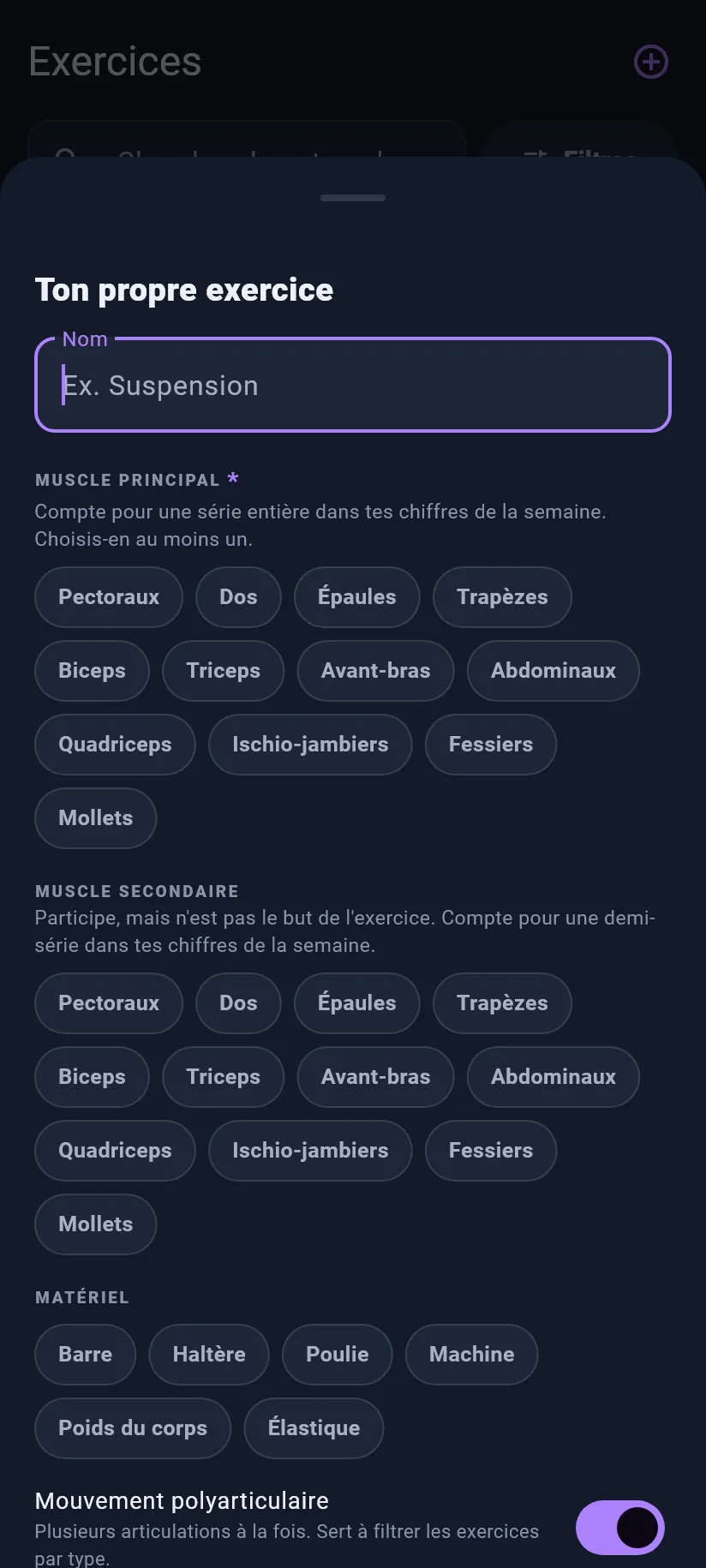 Exercices : tes propres exercices