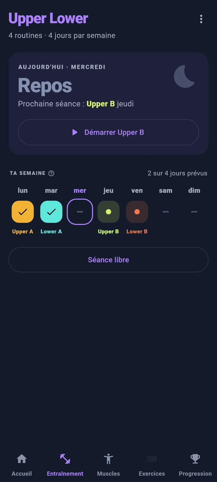 Entraînement : ta semaine