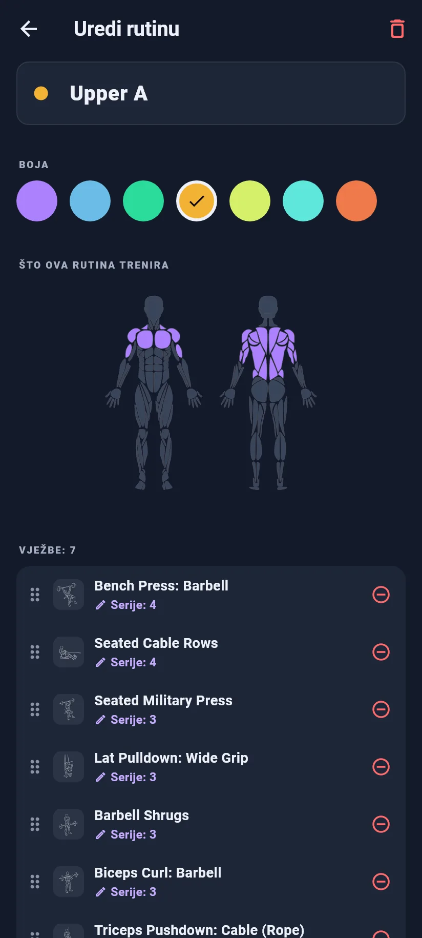 Trening: uređivanje rutine
