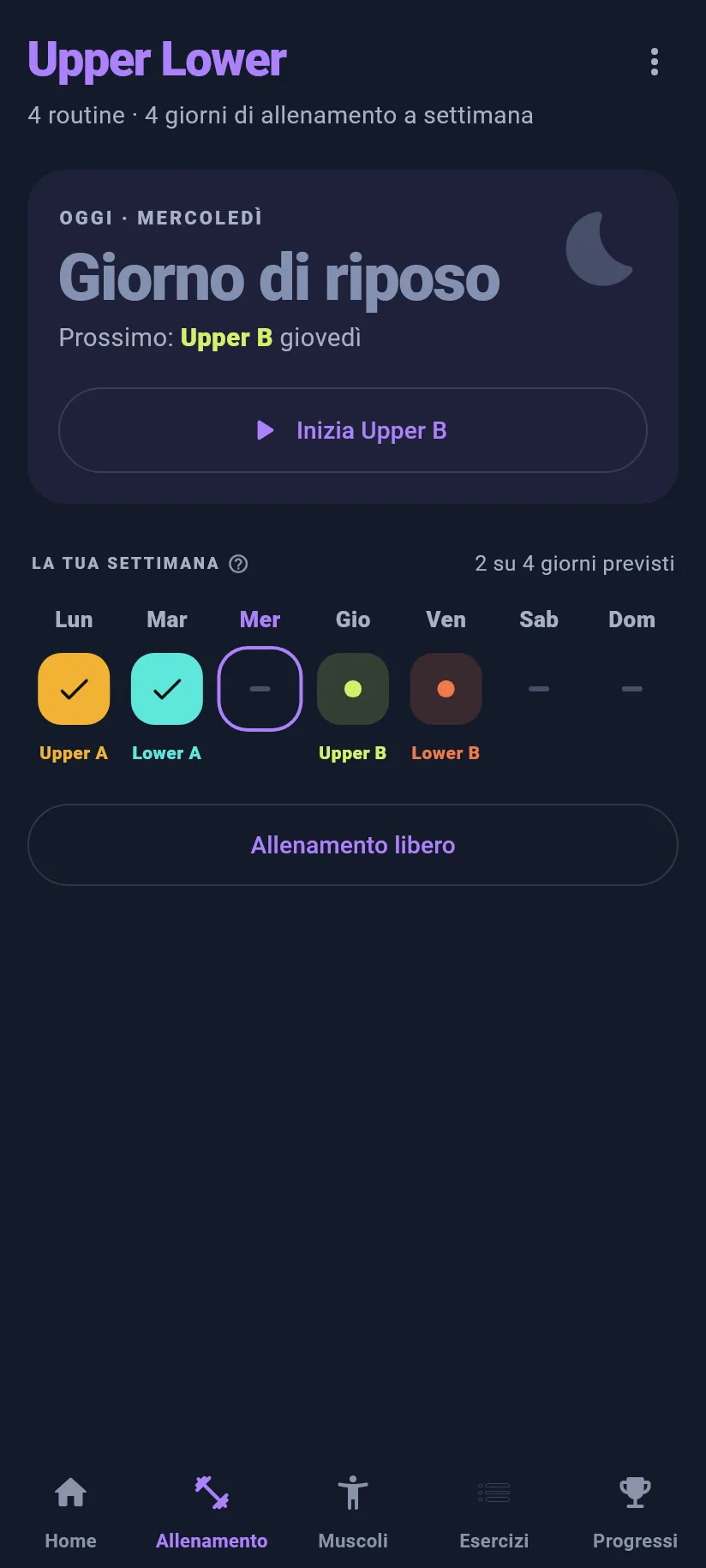 Allenamento: la tua settimana