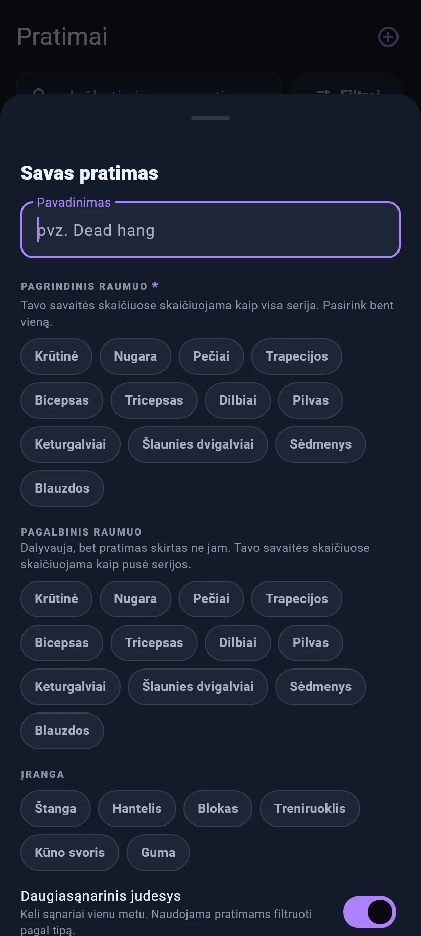 Pratimai: savi pratimai