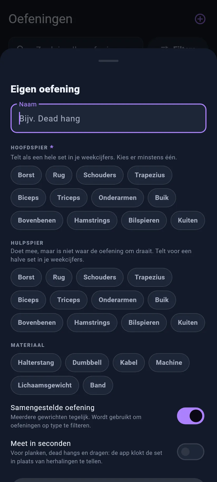 Oefeningen: eigen oefeningen