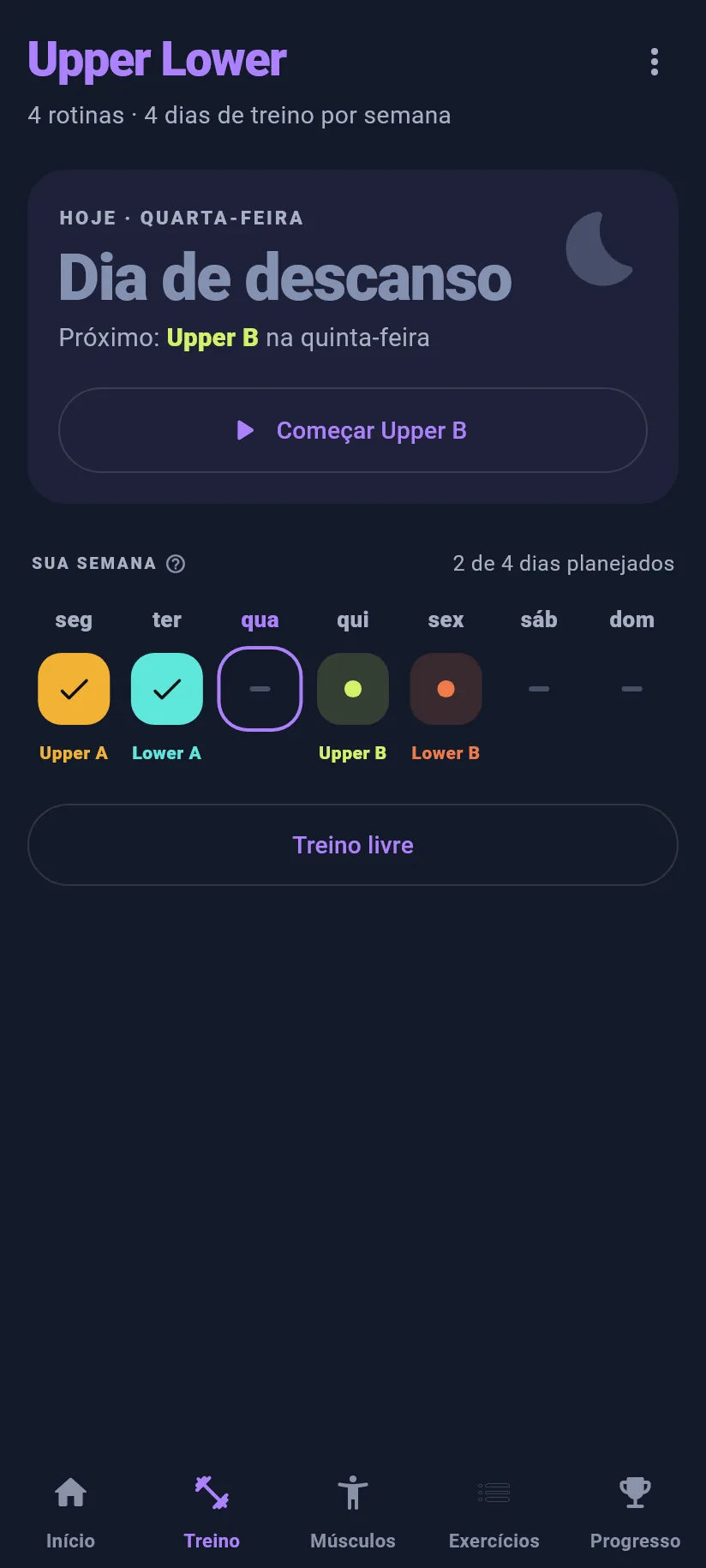 Treino: sua semana