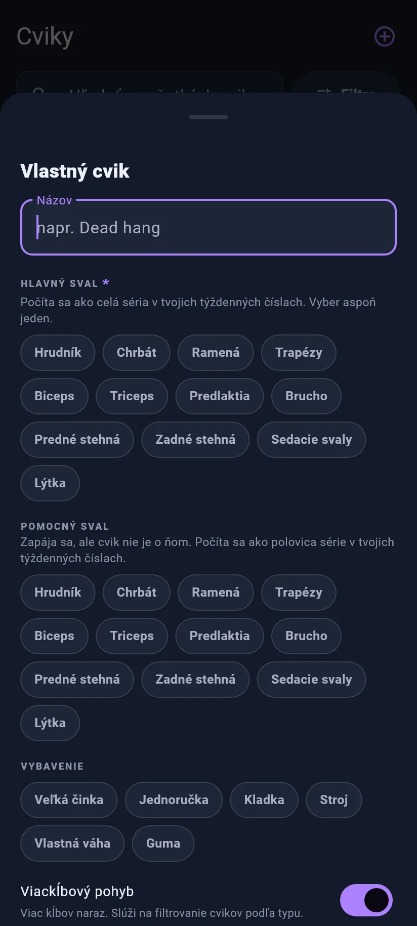 Cviky: vlastné cviky