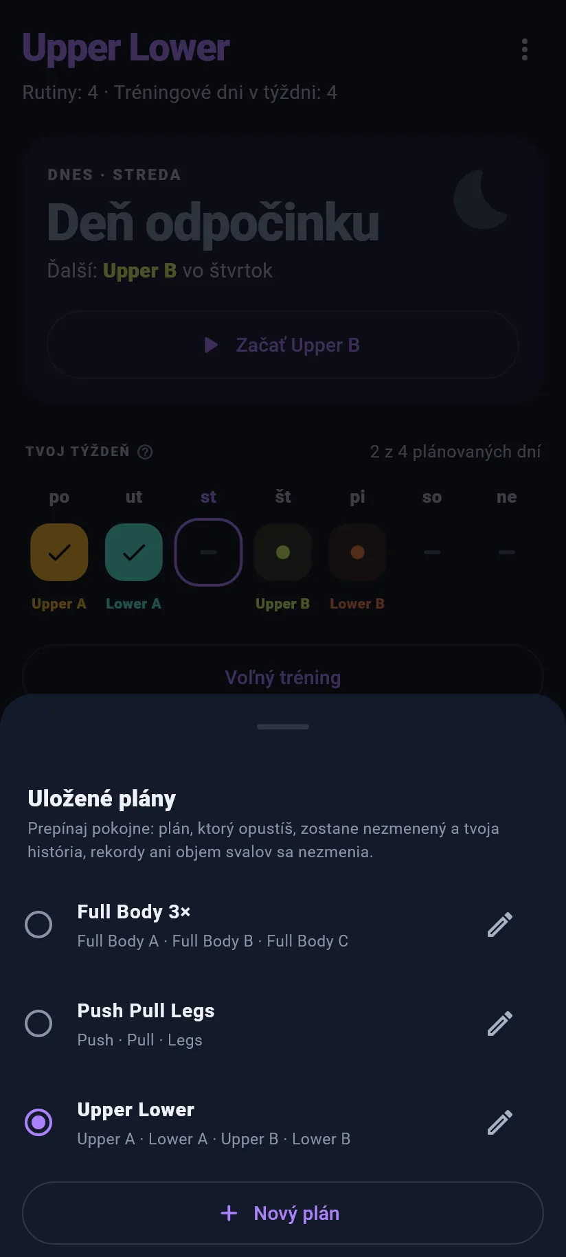 Tréning: plány