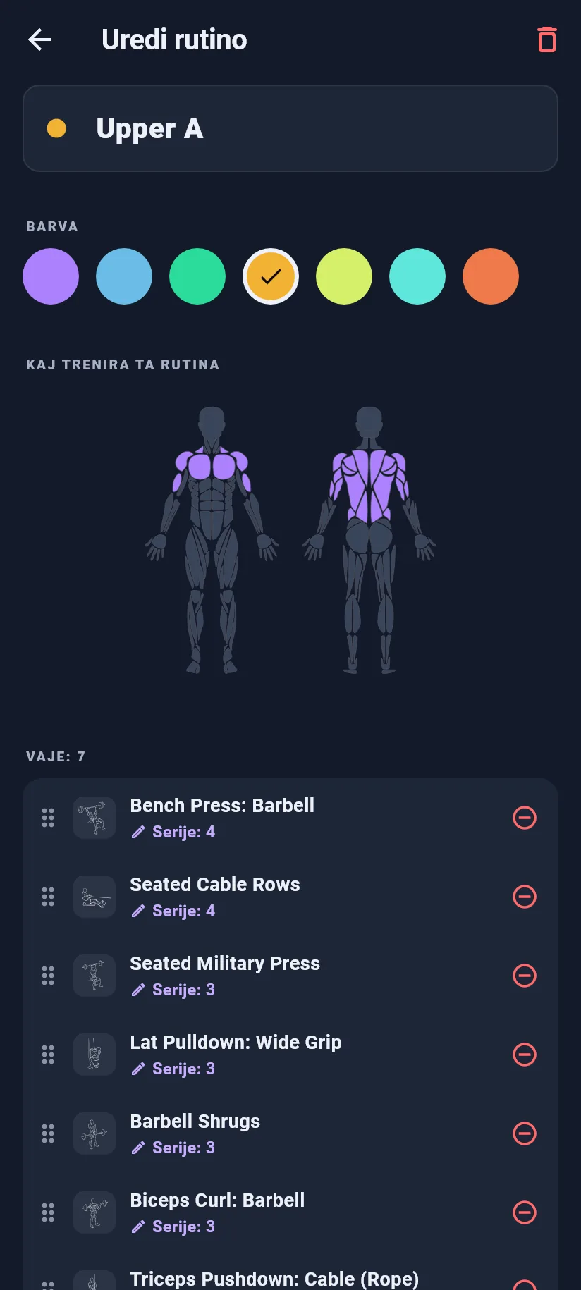 Trening: uredi rutino