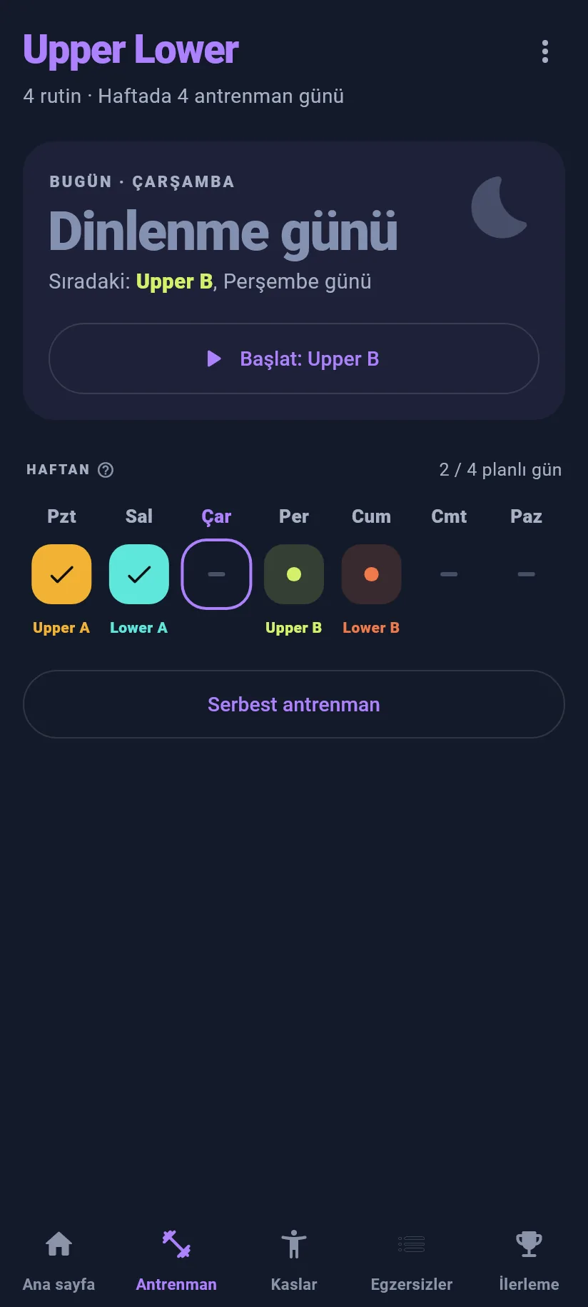 Antrenman: haftan